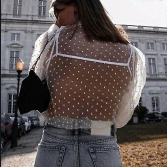 ZARA sheer dot top - Picture 4 of 7
